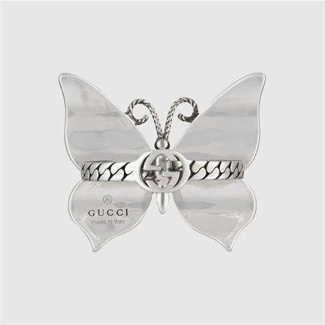 gucci butterfly stirling silver|gucci interlocking rings.